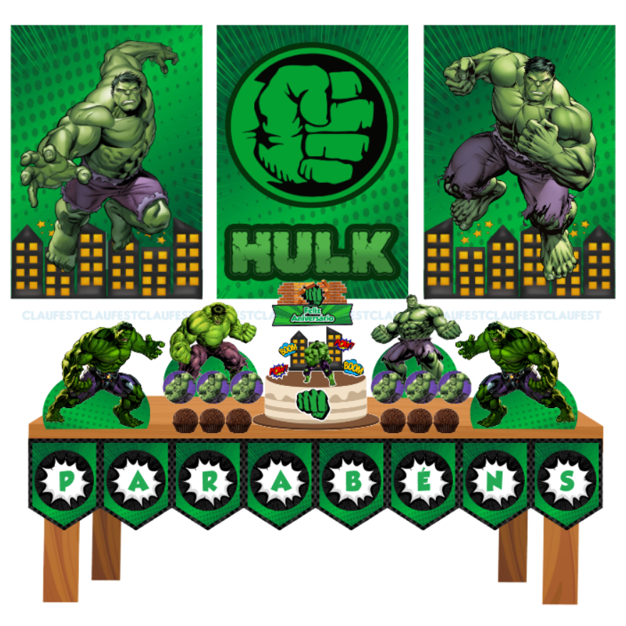 Kit Só um Bolinho - Hulk- Festa em Casa - Mesversário em Oferta na Shopee