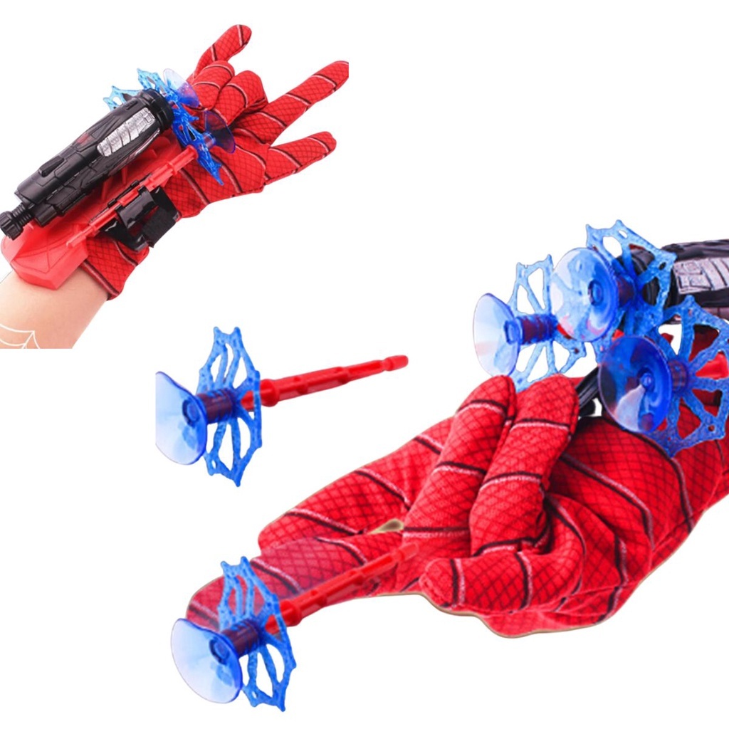 Luva Homem Aranha Lança Dardos Infantil Brinquedo Spider Man Lançador Teia Ventosa Original inmetro