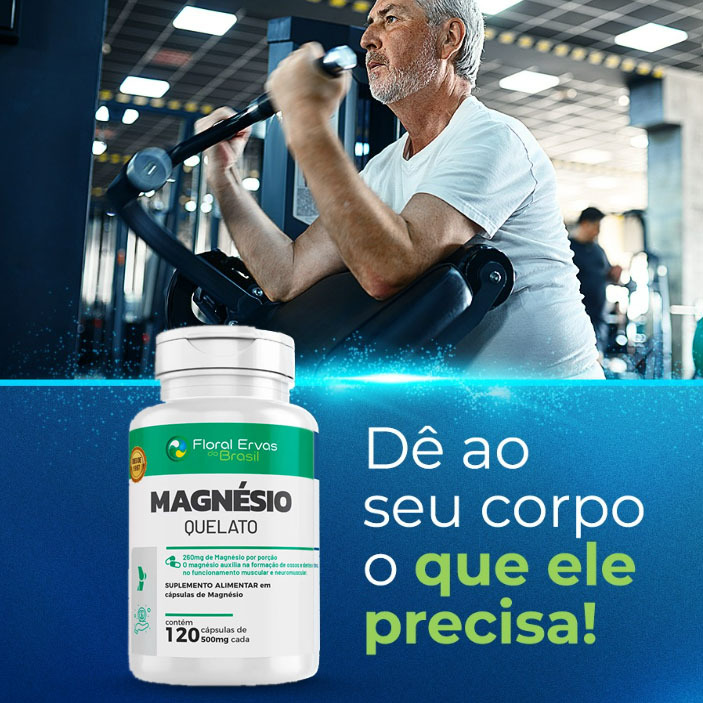 Magnésio Bisglicinato 120 cápsulas 500mg Floral Ervas Quelato Quelado