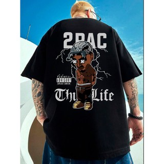 Camiseta Oversized Estilosa 2Pac Cantor Hip Hop Americano Lenda Homenagem em Oferta na Shopee