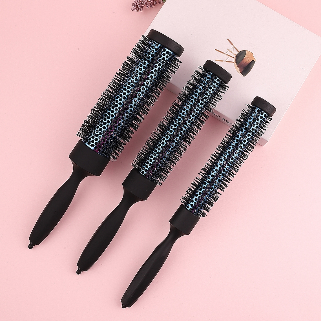 KIT 3 Pcs Escovas Profissionais LONGA Vazada Térmica Cerdas de Nylon Tubo De Alumínio Nano Tecnologia em Oferta na Shopee
