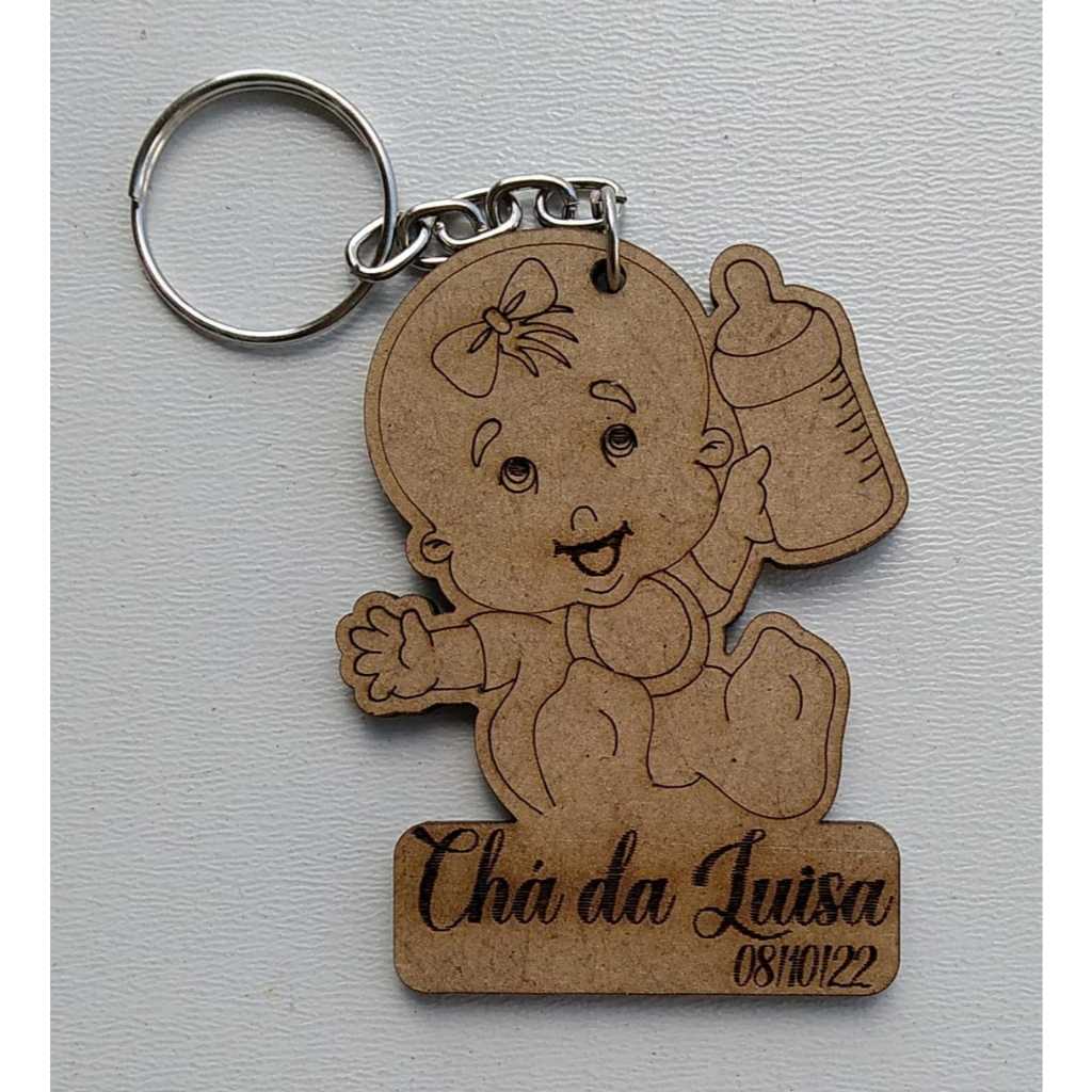 Chaveiro Personalizado para Lembrancinha de Chá de Bebê e Aniversário Infantil MDF