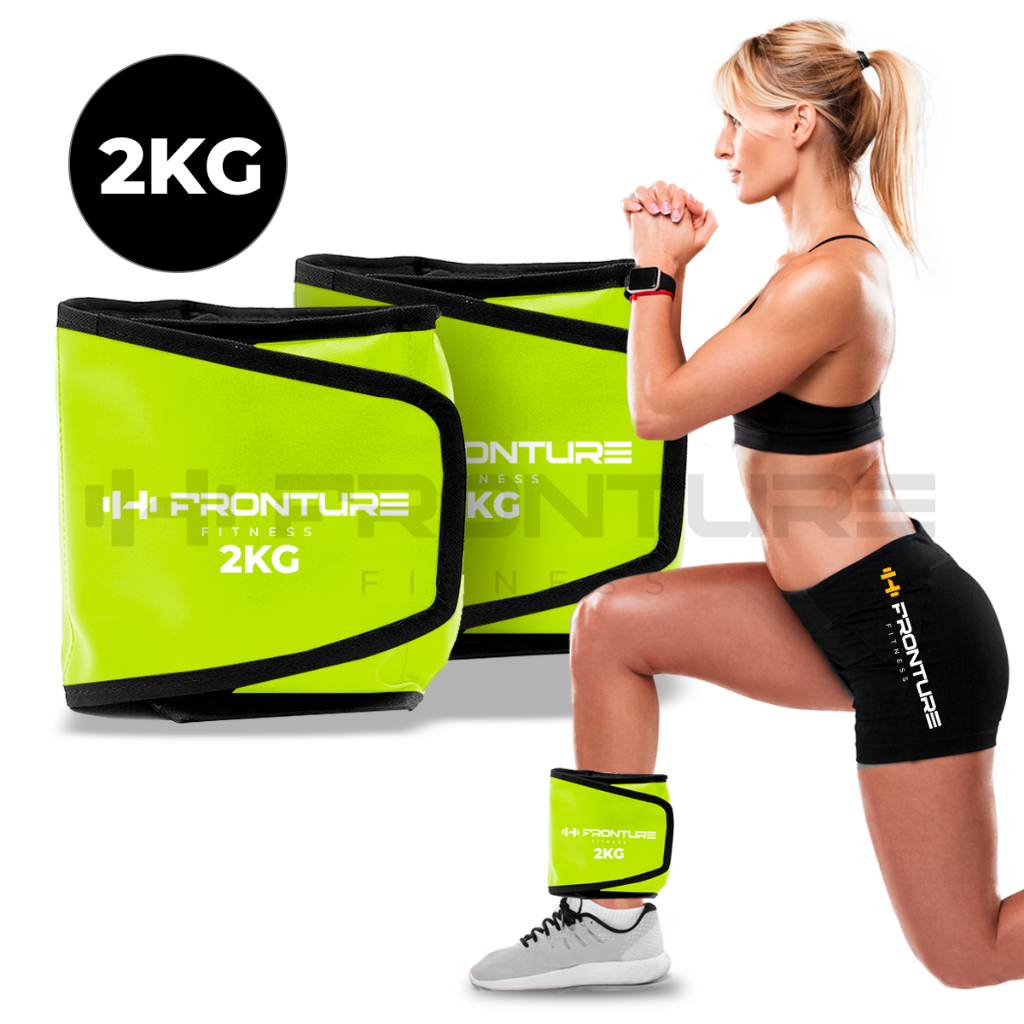 Caneleira de Peso Tornozeleira PAR 2KG VERDE Profissional Academia Musculaçao Ginastica Fitness
