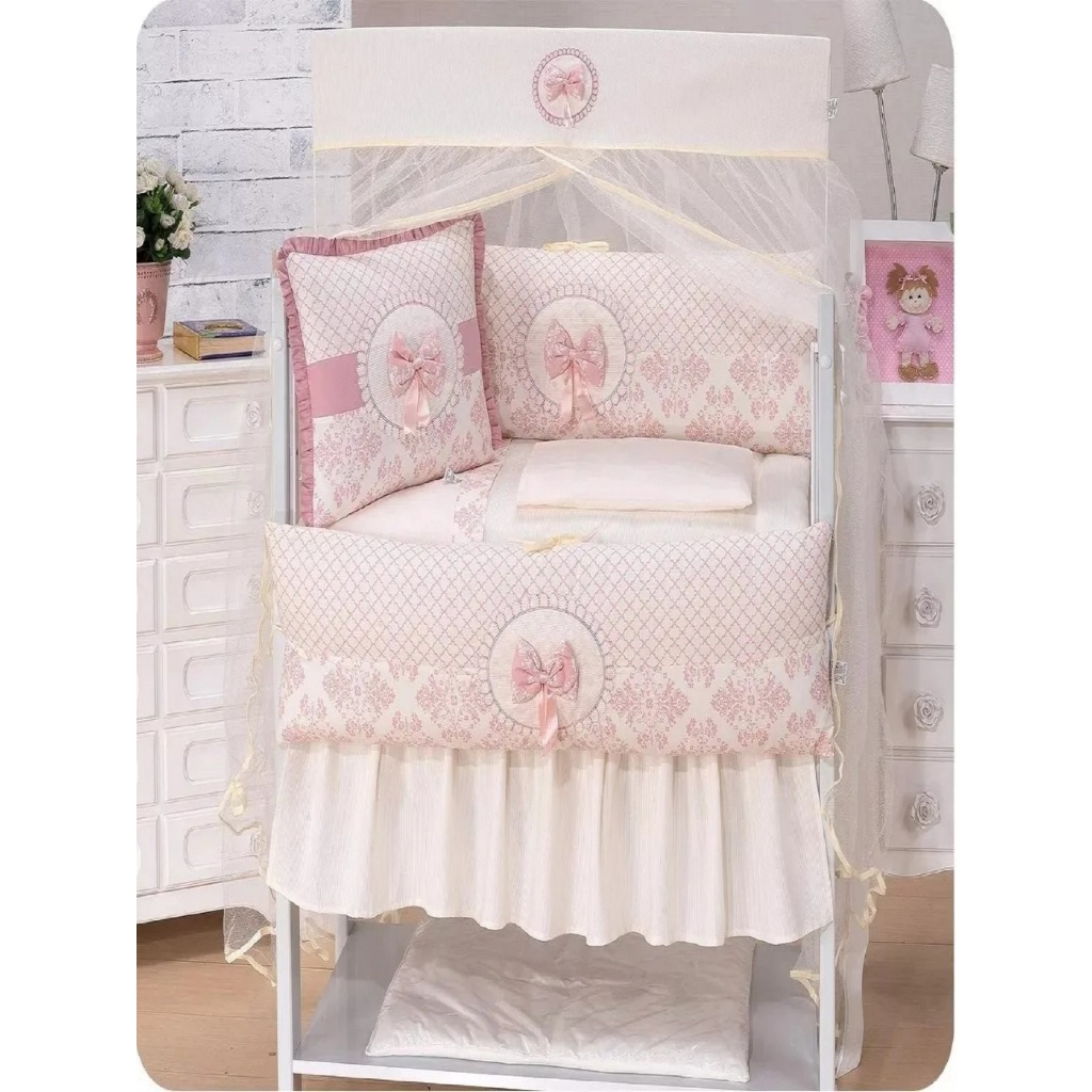 KIT PARA MINI-BERÇO 10 PEÇAS MENINA