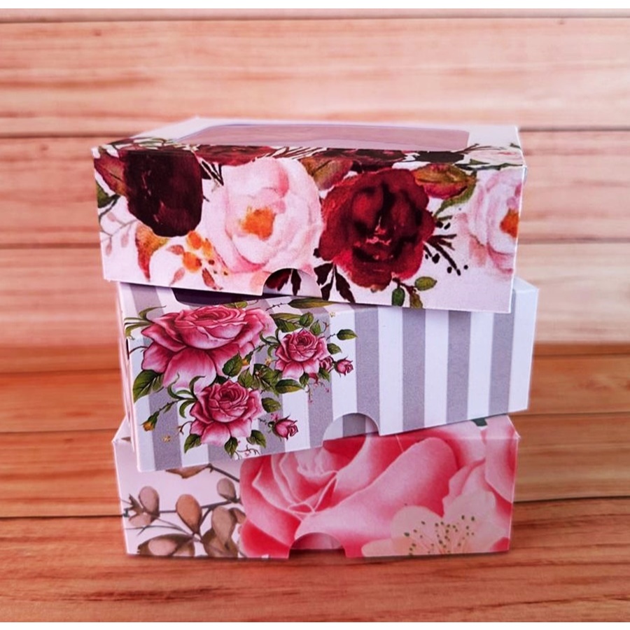Caixas 12x8x4cm Embalagem com visor Floral Casamento Noivado Debutantes em Oferta na Shopee