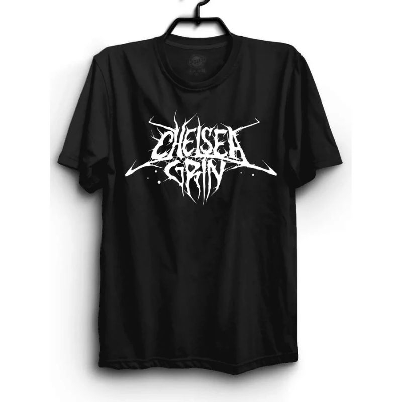 Camiseta Chelsea Grin Camisa Banda Deathcore Death Metal 100% algodão Show Fã Clube Musica Blusa Estampada Casual Básica Tumblr Promoção Masculina Feminina Preta