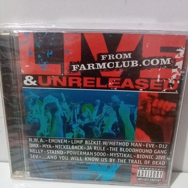 Cd Live e Unreleased From Farmclub.Com Vários Artistas Eminem,Ja Rule,Mya,Nelly....Novo de Fabrica Original