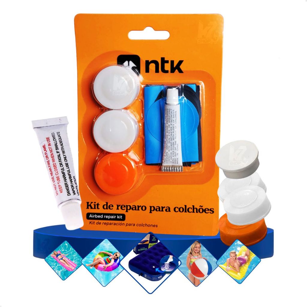 Kit Reparo Remendo Colchao Inflavel Nautika Boia Bola Colete Piscina Zenit Confort