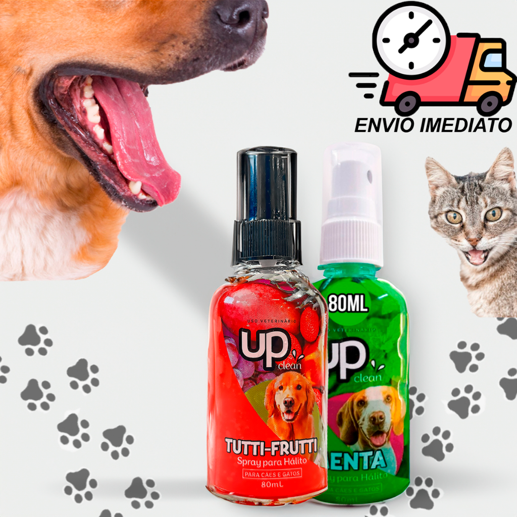 Spray Bucal Tira Mau Hálito Para Cachorro E Gato Tutti Frutti Up Menta Clean 80ml Pet em Oferta na Shopee