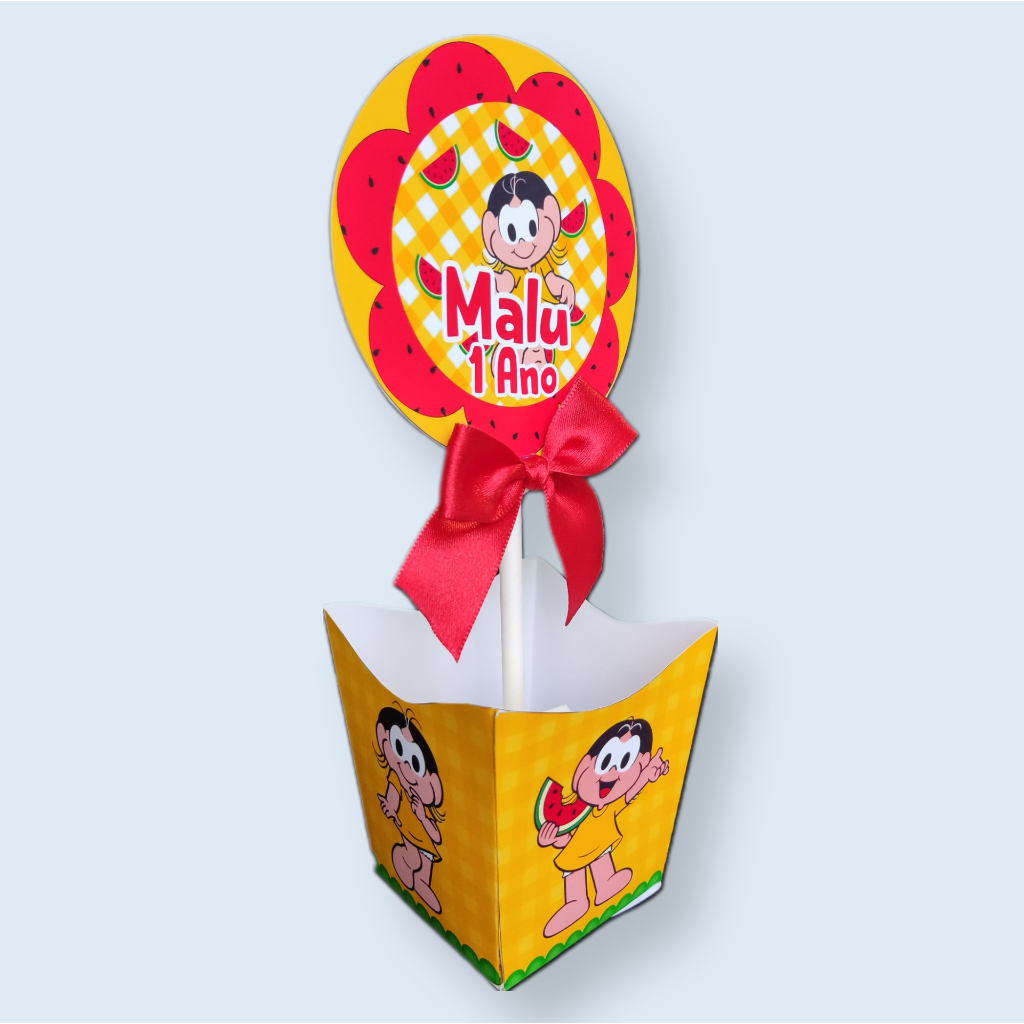 CAIXA CACHEPO / CENTRO DE MESA PERSONALIZADO MAGALI Lembrancinha Aniversário