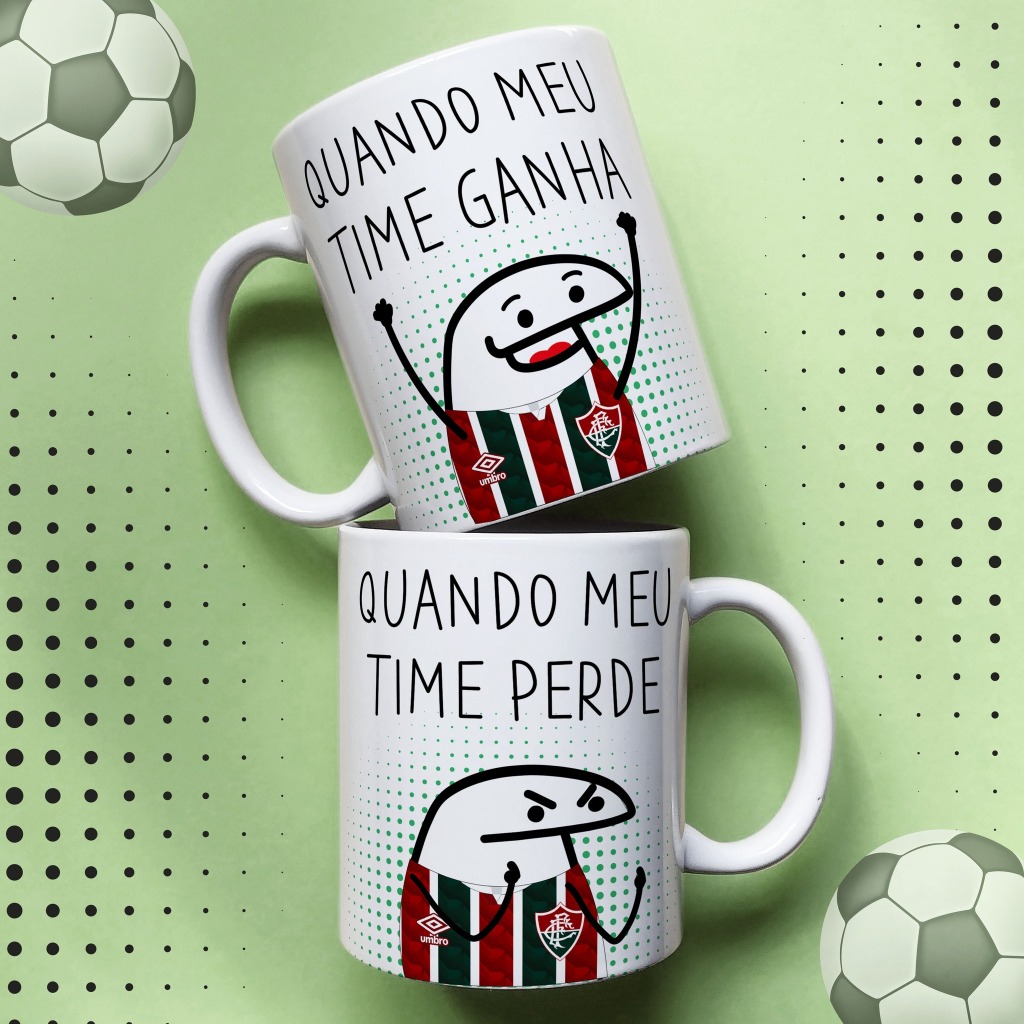Caneca FLORK Torcedor Fluminense  Quando meu time ganha e Quando meu time perde