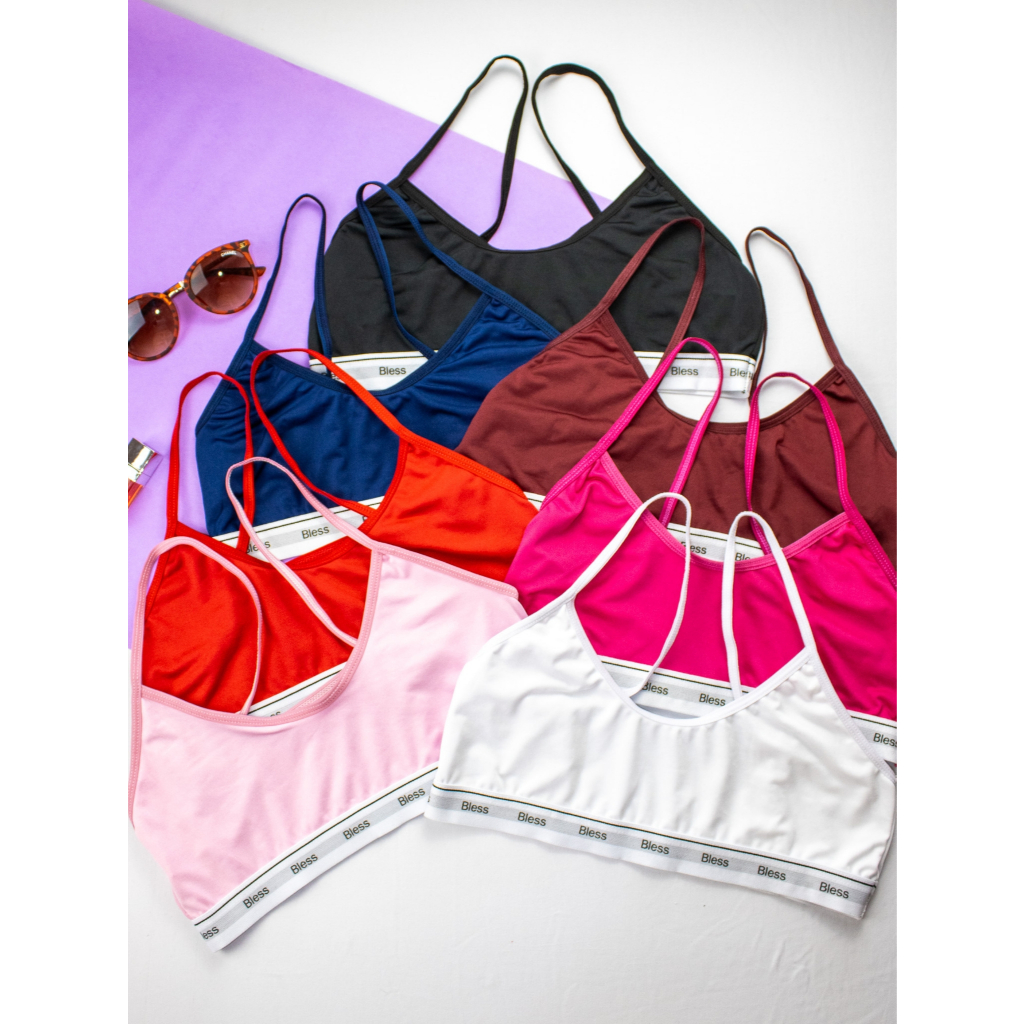 Kit 5 tops top forrado sem bojo academia moda feminina fitness em Oferta na Shopee