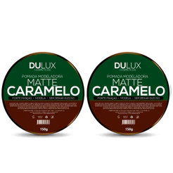 2 Cera Modeladora Dulux Efeito Matte Caramelo 150g Cabelo e Barba Pomada Masculina Kit Barbearia