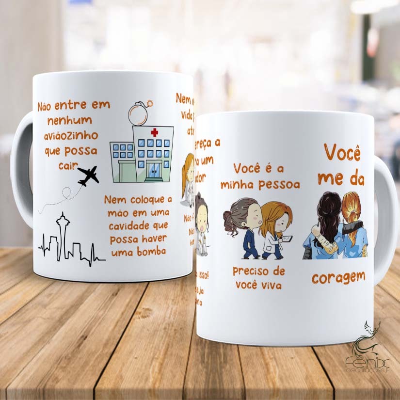 Caneca Você é Minha Pessoa - Greys Anatomy - Não entre em um Aviãozinho em Oferta na Shopee