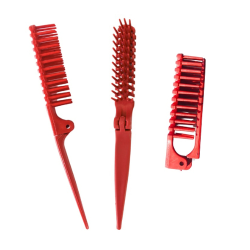 KIT 04 ESCOVA DE CABELO DOBRÁVEL BOLSA VIAGEM- KIT COM 4 + BRINDE