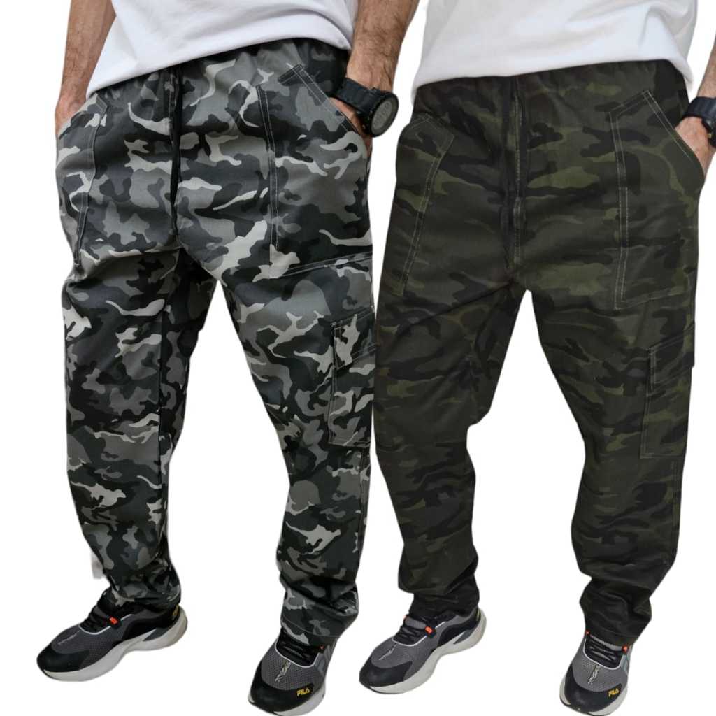 Calça Cargo Masculina Camuflada 5 Bolsos Tática Estilo Militar