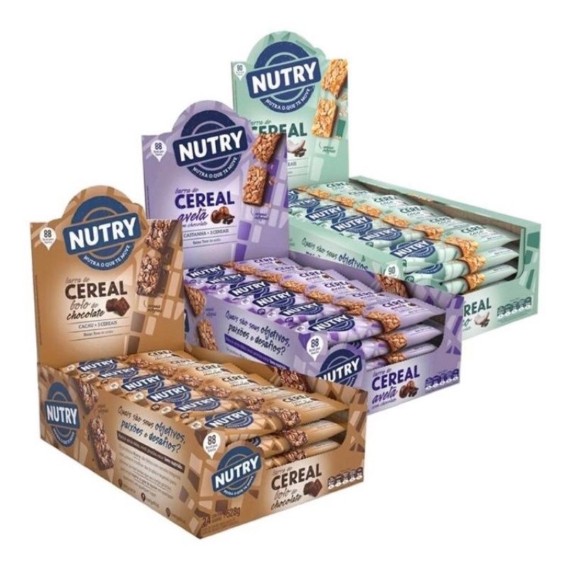 Barra de Cereais Nutry Caixa C/24 ou C/12 em Oferta na Shopee