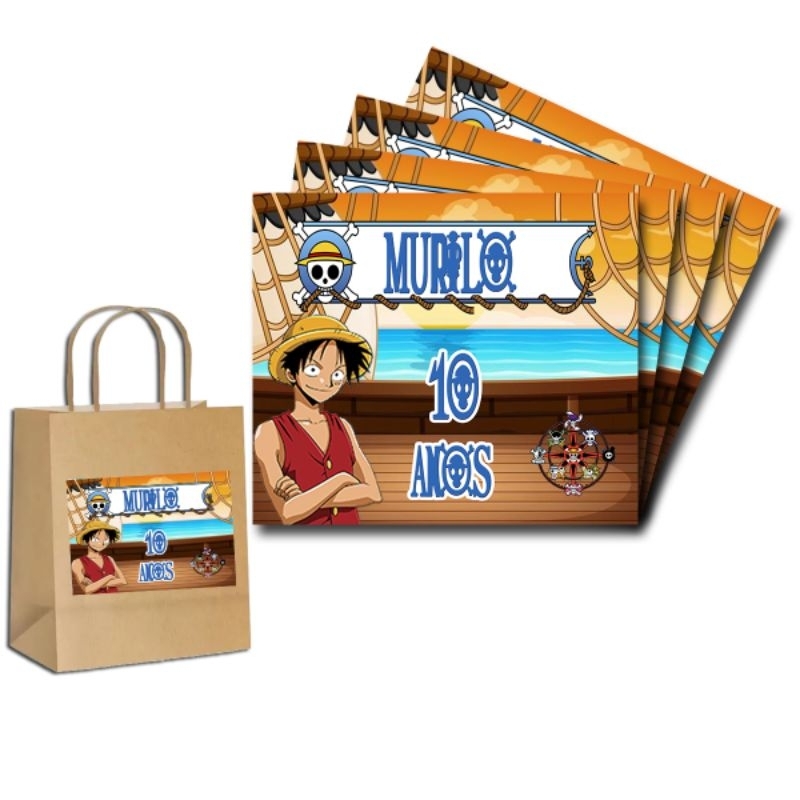 Adesivos personalizados Tema  One Piece - Luffy 10cm x 9cm para Sacolinha Surpresa Maleta Acrílica em Oferta na Shopee