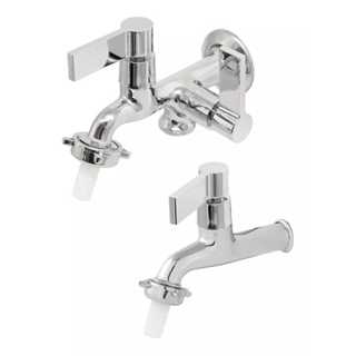 Torneira Para Máquina Lavar Dupla Saída Metal + Torneira Tanque ou Jardim Metal em Oferta na Shopee