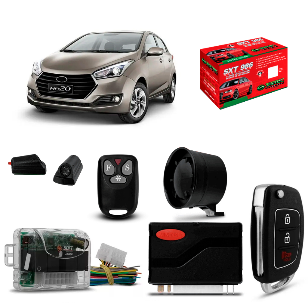 Alarme Automotivo Hb20 Chave Canivete Modulo Vidro portas dianteiras