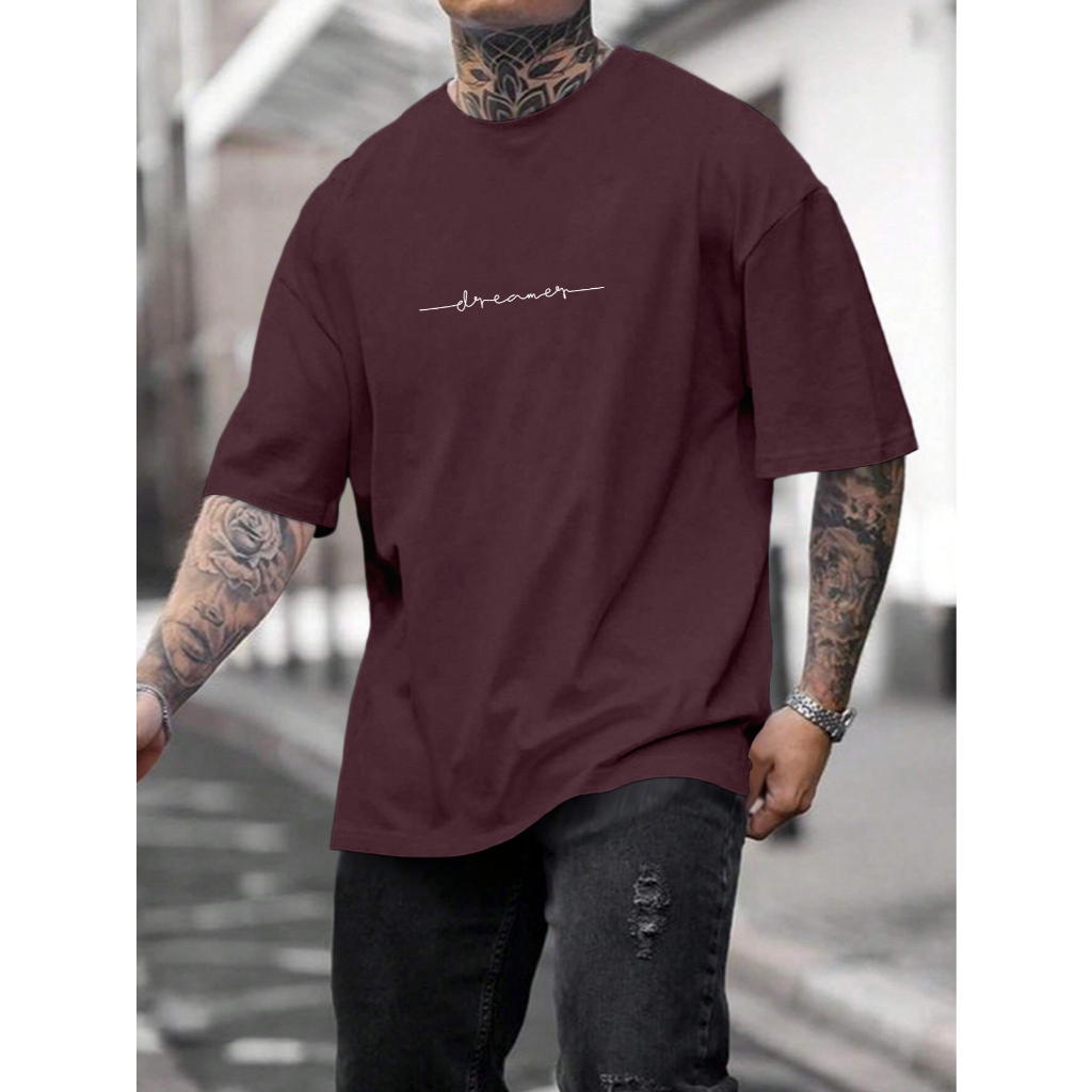 Camiseta Oversized Masculina Estilosa Manga Curta Leve T Shirt Bordada Personalizada Estampa Person