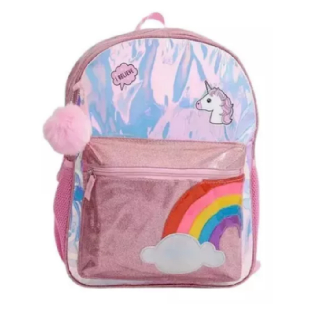 Mochila Juvenil Unicórnio Pom Pom Refletiva Clio Girls em Oferta na Shopee