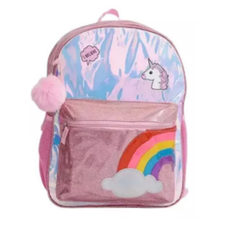 Mochila Juvenil Unicórnio Pom Pom Refletiva Clio Girls em Oferta na Shopee