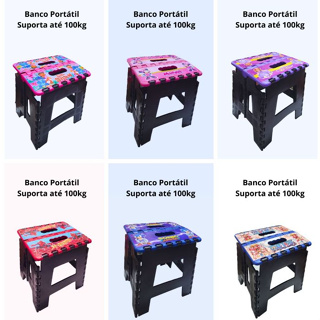 BANQUINHO PORTÁTIL (BRINDE ADESIVO *NÃO VAI COLADO*)  SUPORTA ATÉ 100 KG em Oferta na Shopee