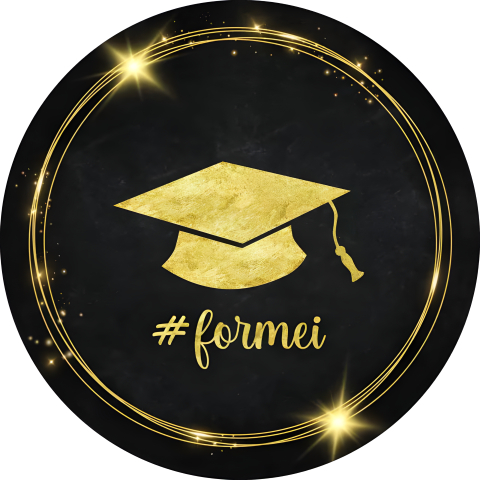 Painel Festa Infantil Redondo Chapéu Formatura Dourado + Arco, Suporte incluso. Fazemos personalizado com qualquer tema. Confeccionado em Lona fosca, impressão de alta resolução. cenário Circular p/ Decorações