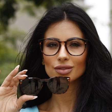 Armação 2 em 1 Clip On Quadrado Armação Média Estilo Elegante Modelo Selena