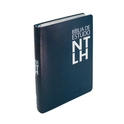 Bíblia de Estudo | Letra Grande | NTLH | Capa Couro Azul Luxo