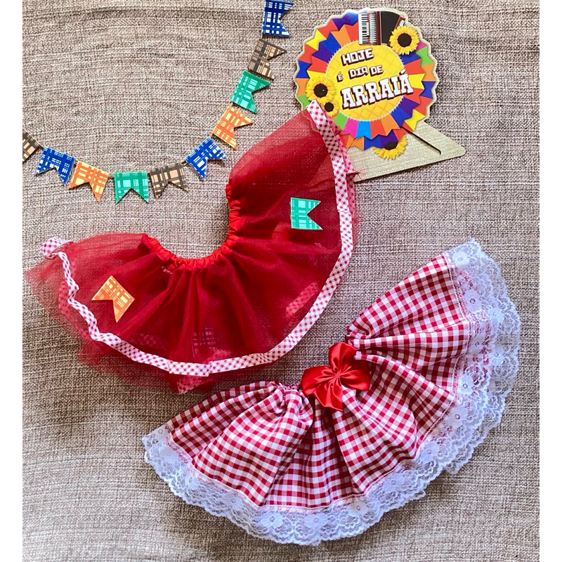 saias infantil e bebê para festa junina tema caipira