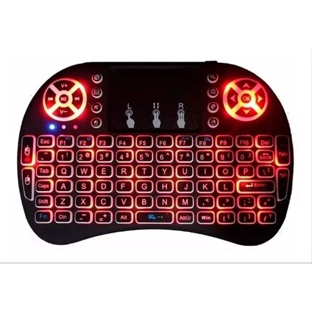 Mini Teclado Controle Sem Fio Wireless Iluminado