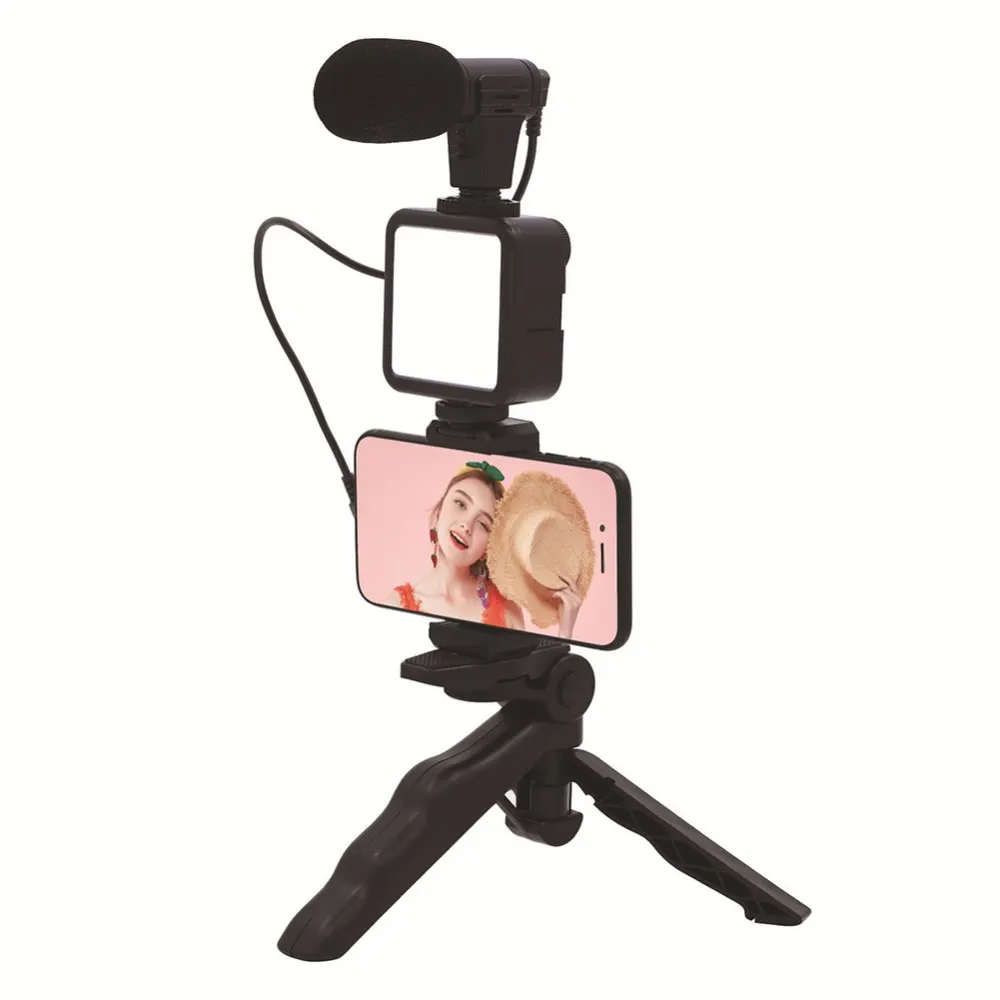 Kit Live para Smartphones Com Microfone, Tripé e Controle Bluetooth. Vlogging