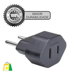 Adaptador Chato 2 Pinos 10A Americano P Redondo Margirius