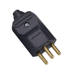 Plug Macho 2P+T 20A 250V 3 Pinos Preto Margirius