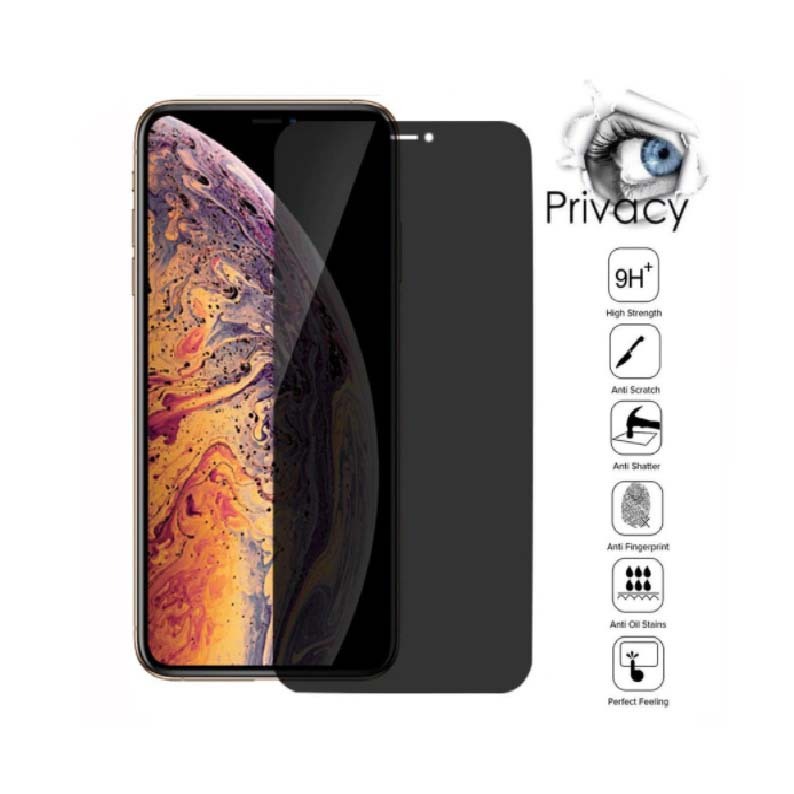 Película de vidro 3D Privativa Anti Spy Para IPhone Todos Modelos XS XR 11 12 13 14 Pro Max 15 16 promax em Oferta na Shopee