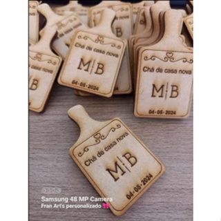Kit Lembrancinhas imã de geladeira chá de casa nova, casamnto, aniversário personalizado com nome e data em mdf cru 3mm em Oferta na Shopee
