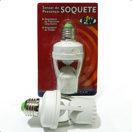 SENSOR PRESENÇA SOQUETE + FOTOCELULA - Produto Nacional = PW