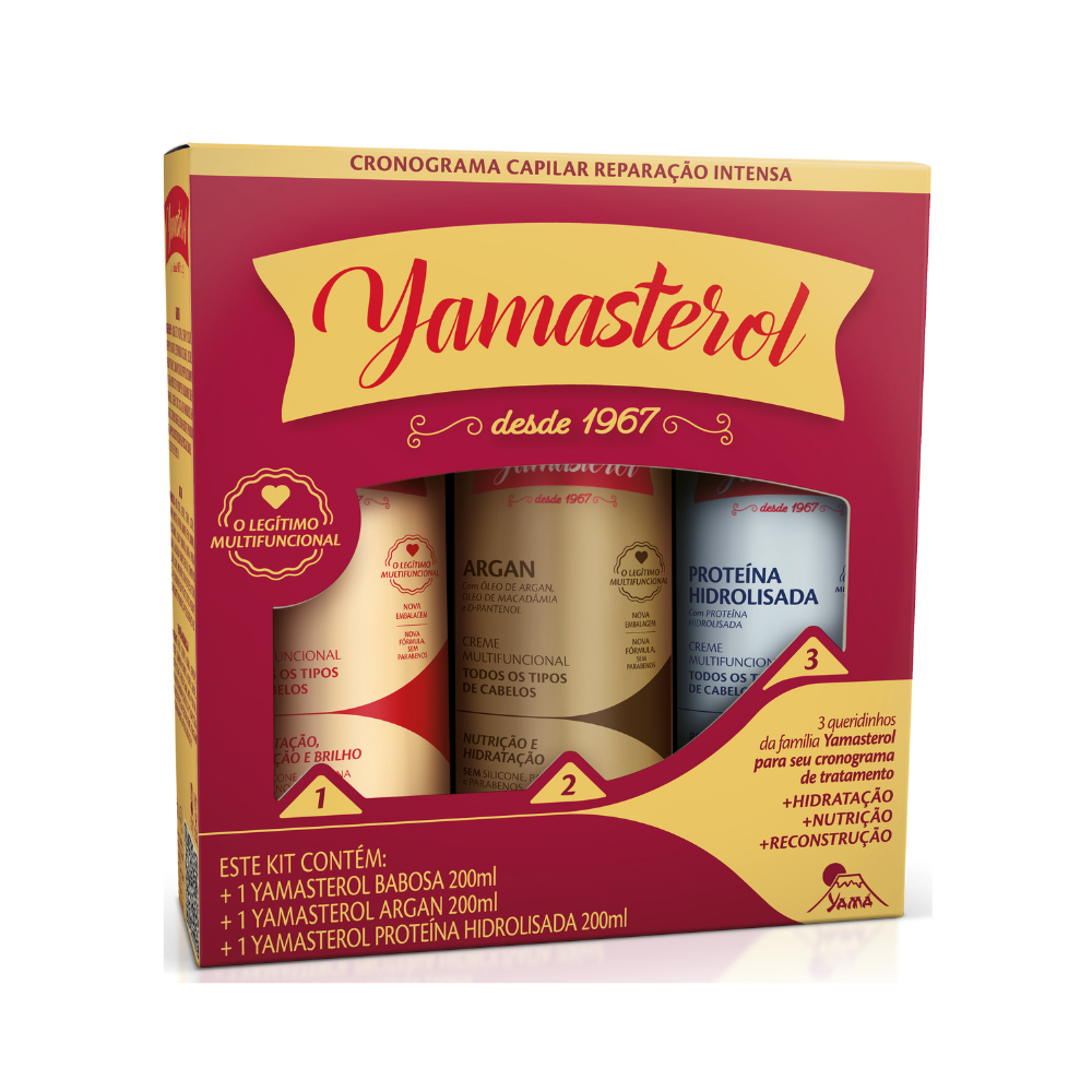 Kit Yamasterol Cronograma Capilar Reparação Intensa Yamá em Oferta na Shopee