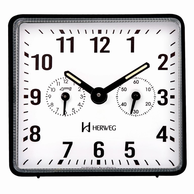 Relógio Despertador Antigo A Cordas Preto Herweg 2245