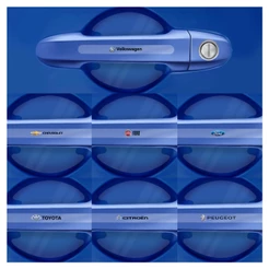 Kit 8 Peças Adesivo Protetor Maçaneta de Porta Carro Anti Arranhões Transparente