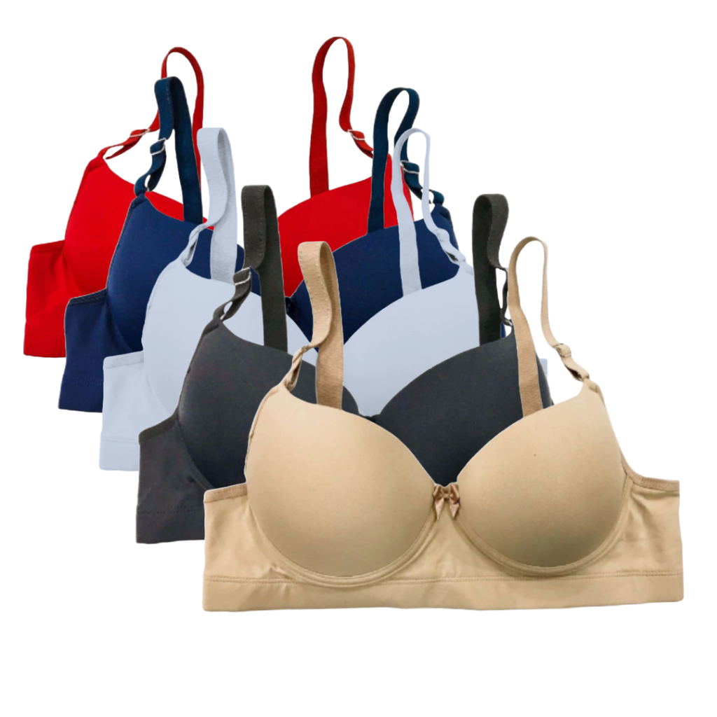 Kit 5 Sutiã Plus Size Casual de Bojo Reforçado com Aro Sutiã Plus Size Alça Reforçada de Microfibra em Oferta na Shopee
