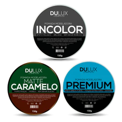 KIT 1 Cera Modeladora Premium 150g + 1 Cera Modeladora Matte Caramelo 150g + 1 Cera Modeladora Incolor 150g Cabelo Barba