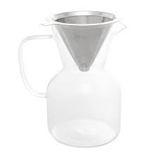 Cafeteira premium de 400 ml com filtro de vidro borossilicato e anel de silicone