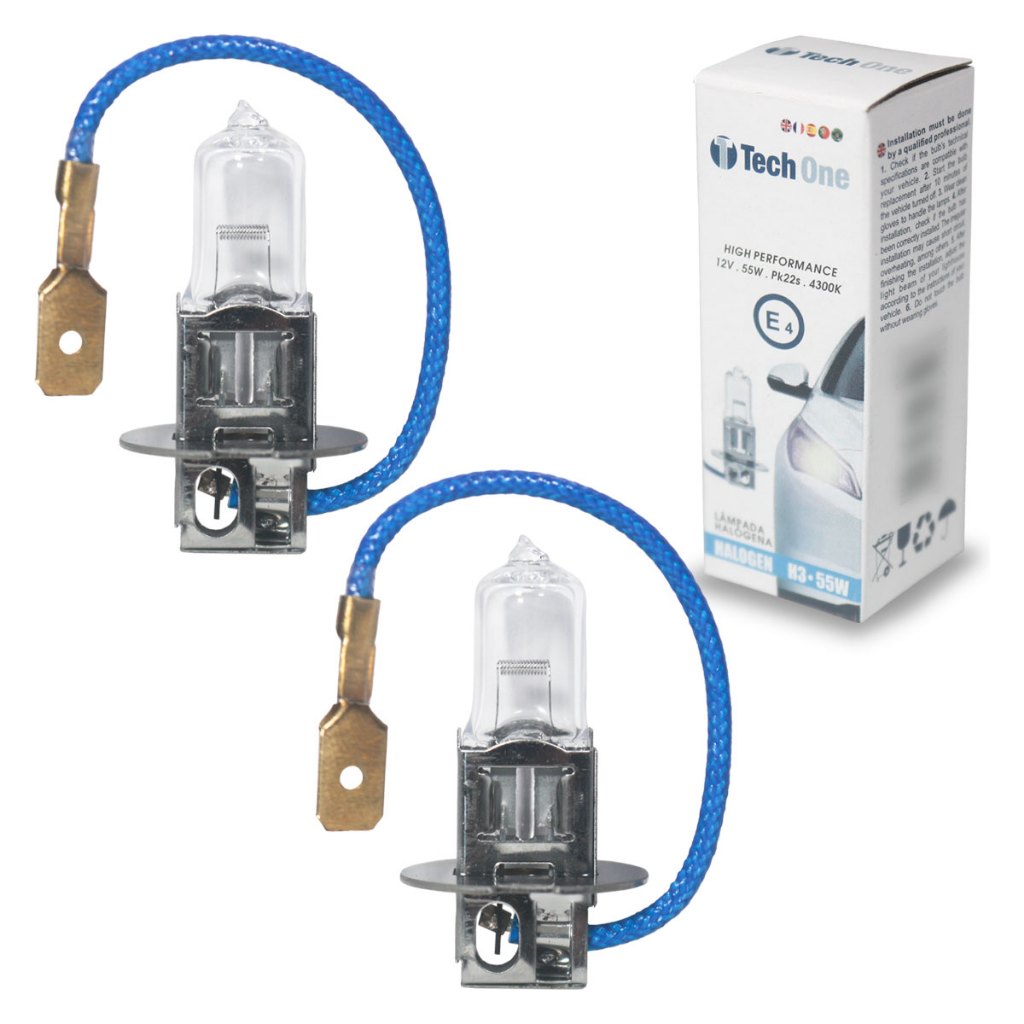 Par de Lampadas H3 Farol de Milha Neblina 12V 55w 4300k Tech One Original em Oferta na Shopee