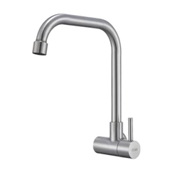 Torneira Inox Cozinha Giratória Parede Longa Nox16D Doan
