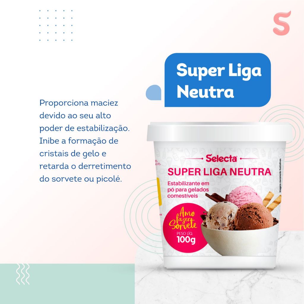 Super Liga Neutra para Gelados Comestíveis 100g Selecta (Para Sorvetes e Geladinho Gourmet)