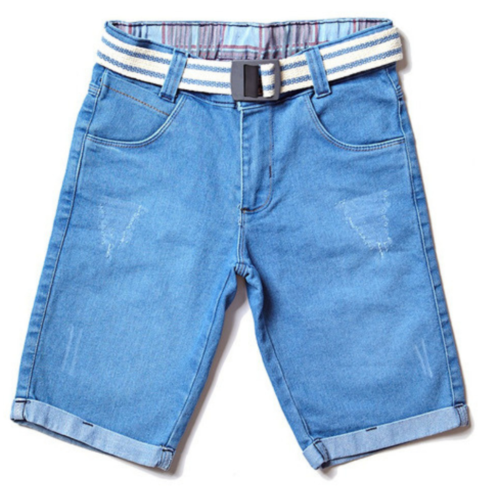 Bermuda Infantil Jeans Masculina Com Regulador Elastano Juvenil