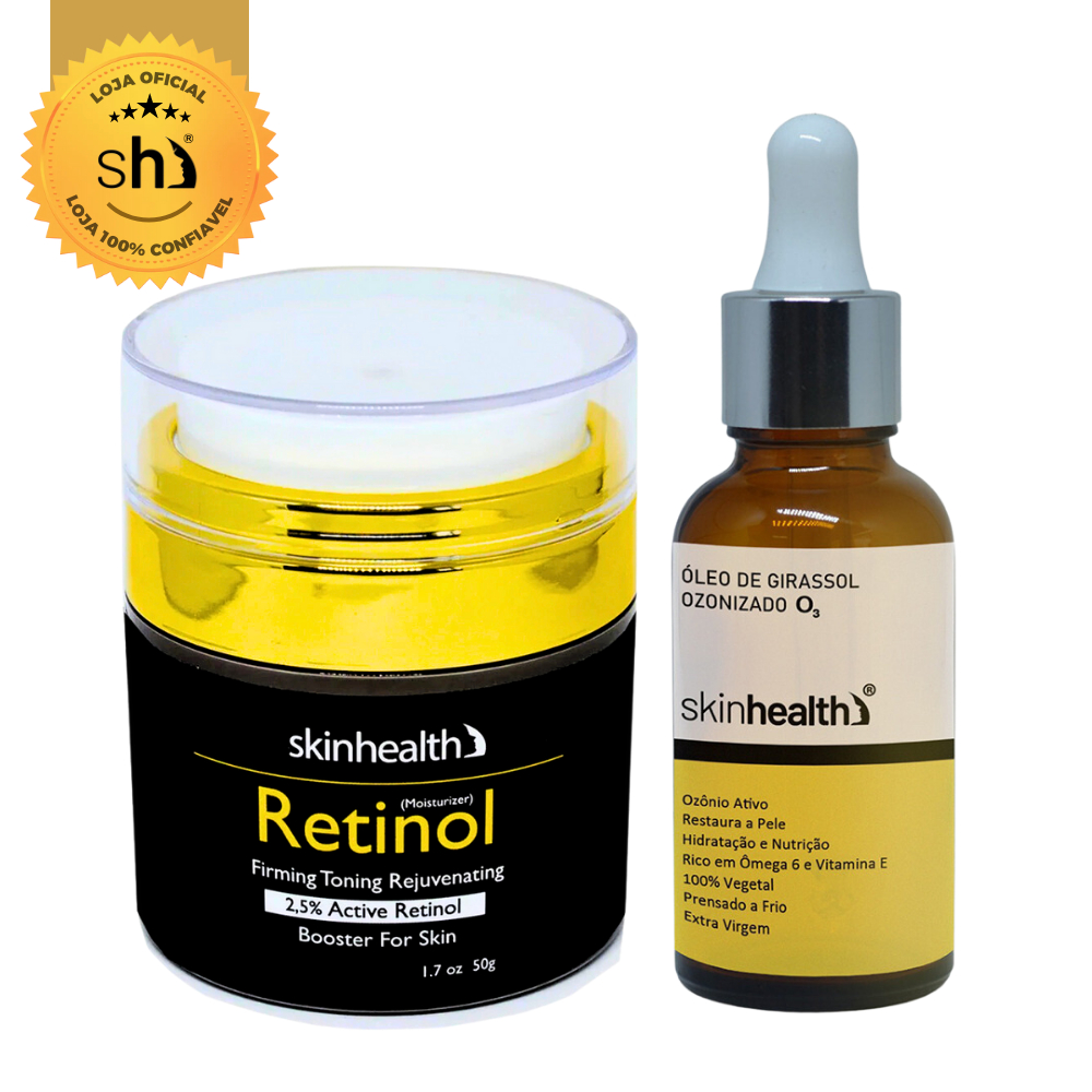 Creme de Retinol para Peles Maduras Tratamento Intensivo com óleo de Girassol Ozonizado Skinhealth